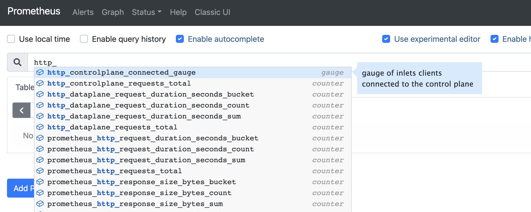 Metrics browser